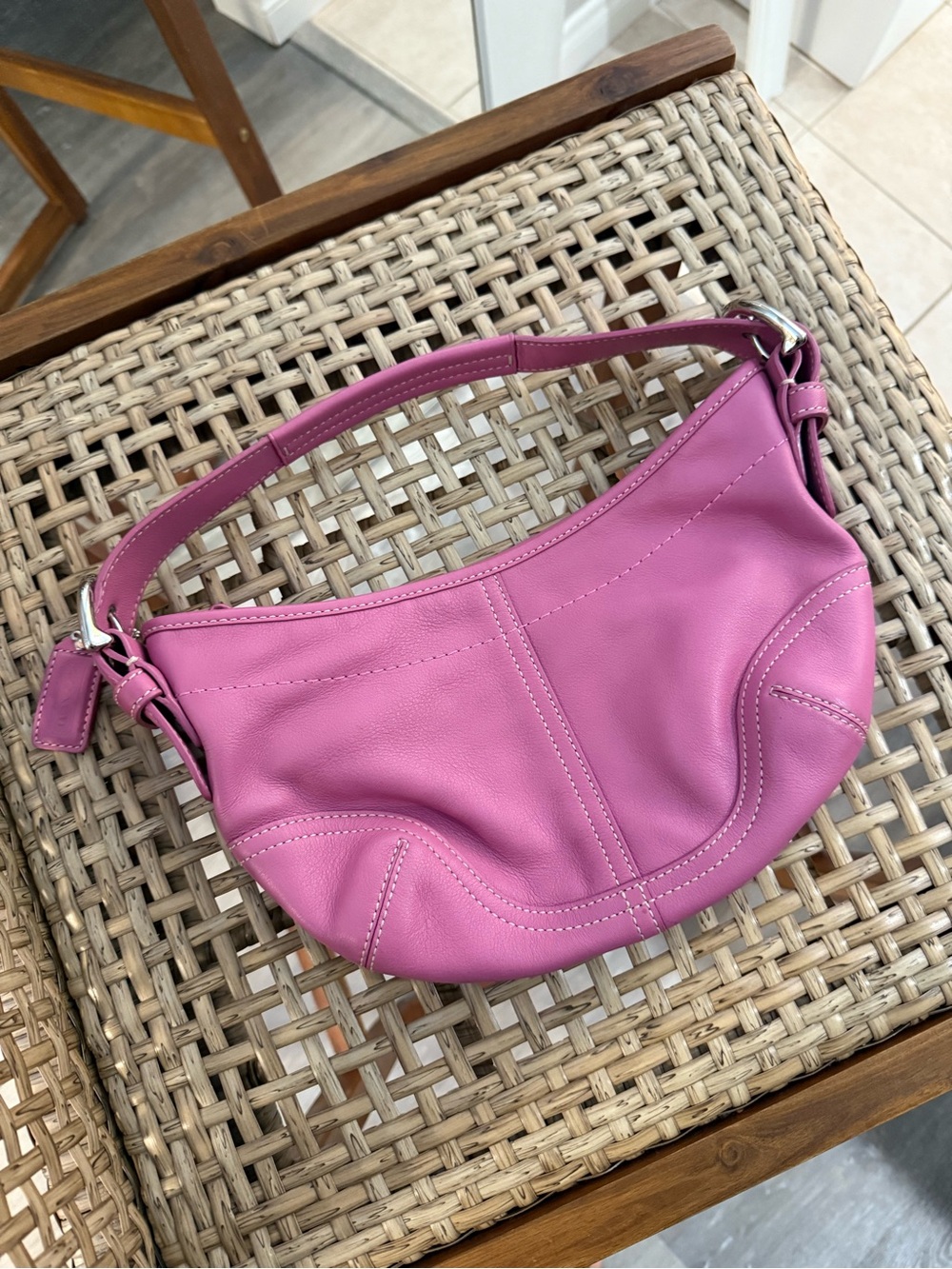 Coach Pink Leather Shoulder Bag